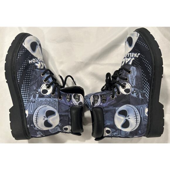 Jack Skellington Combat Style Boots Y2K Nightmare Before Christmas Sz: 9 - Picture 6 of 7
